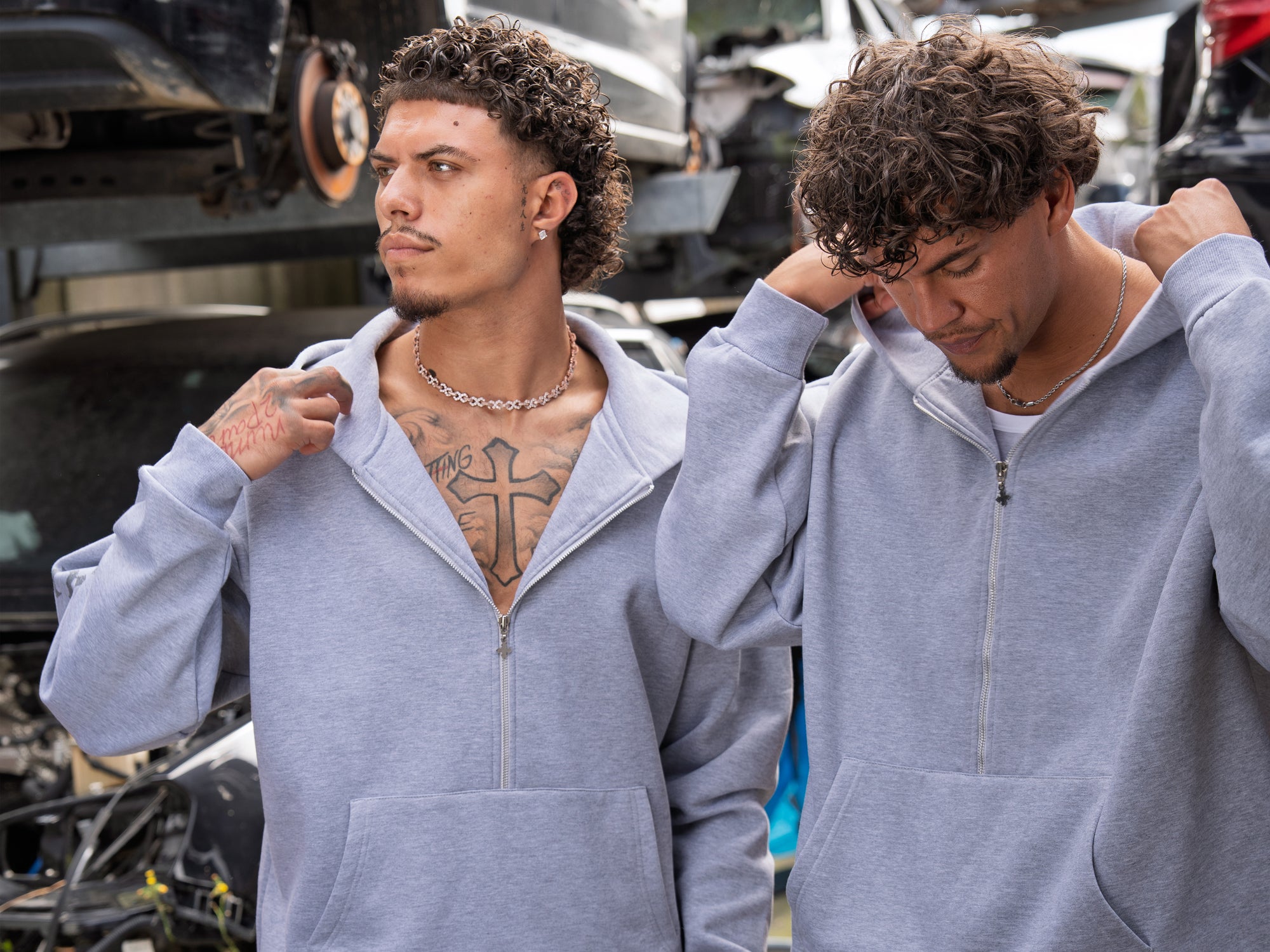 Autrefois grey zip hoodies collection