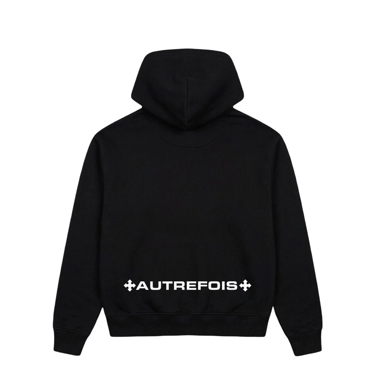 Boxy Fit Zip Hoodie - Black