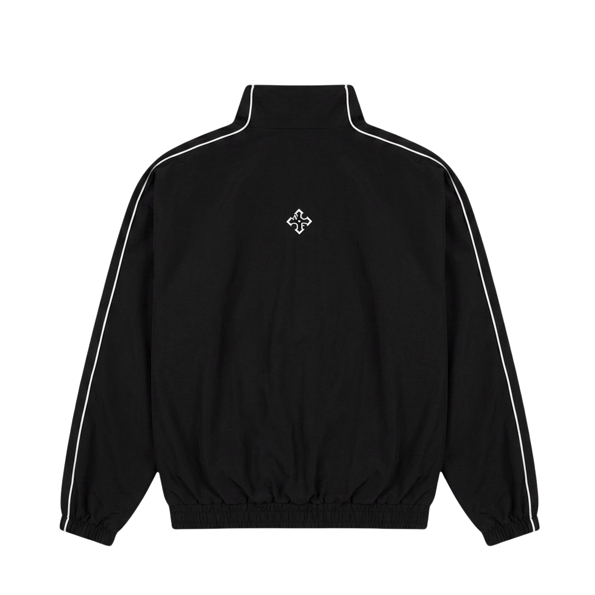Baggy Fit Nylon Track Jacket - Black