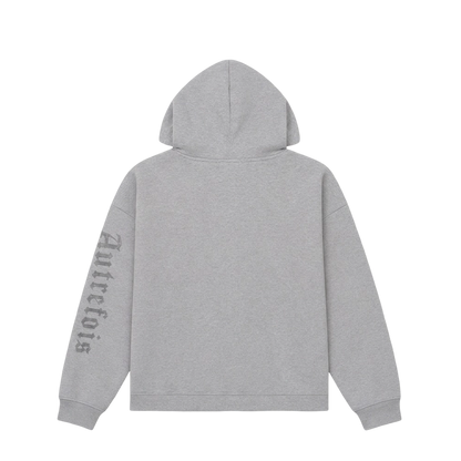Boxy Fit Half-Zip Hoodie - Heather Grey